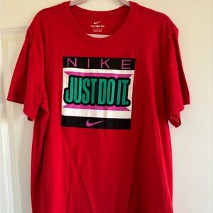 Mens Nike Tee "Just Do It." Fit Red T-Shirt Size XL